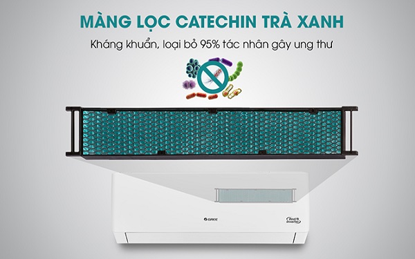 Phin lọc catechin trà xanh của Gree được chiết xuất từ trà xanh tự nhiên, có đặc tính kháng khuẩn mạnh